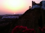 Sunset view of castle with terrace